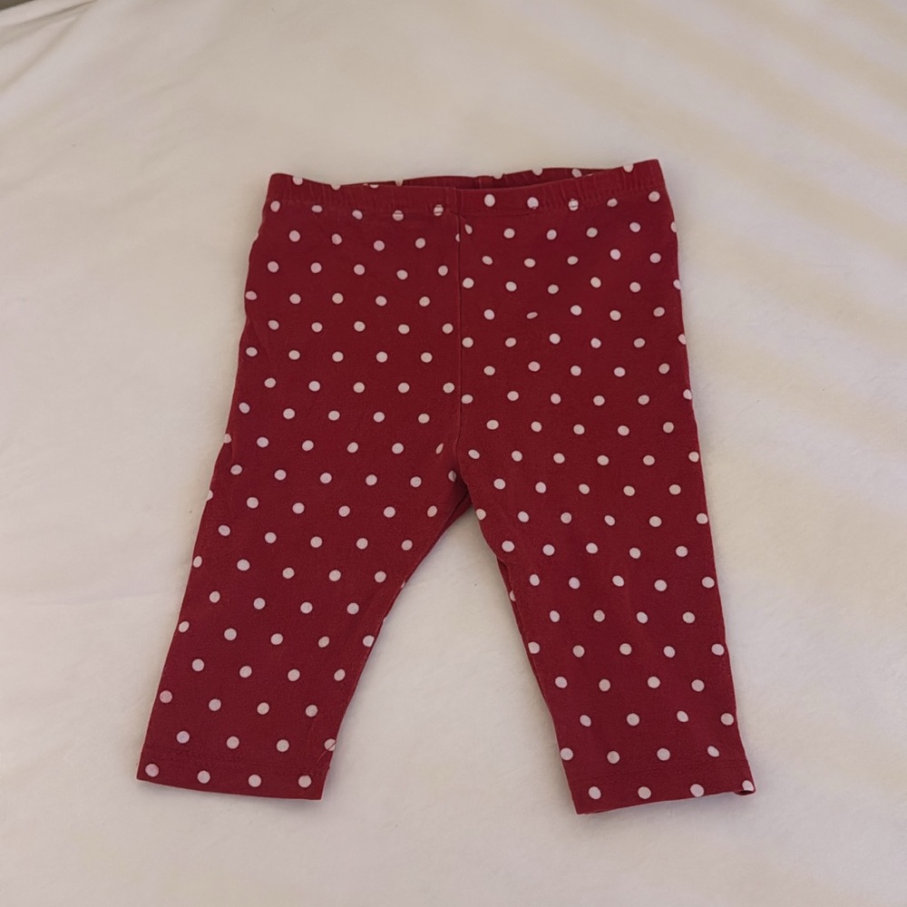 Y2K baby girl leggings red with polka dots Cherokee perfect for Valentine’s Day